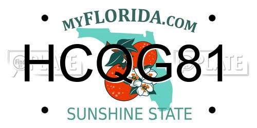 HCQG81 Florida License Plate