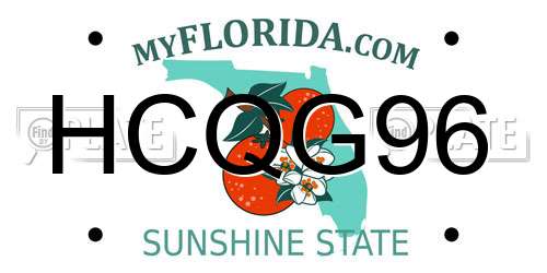 HCQG96 Florida License Plate