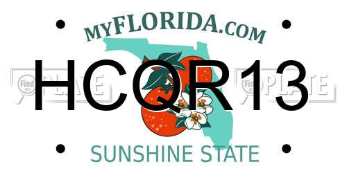 HCQR13 Florida License Plate