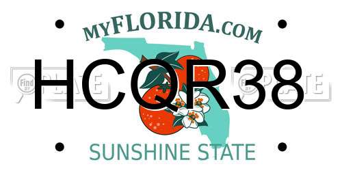 HCQR38 Florida License Plate