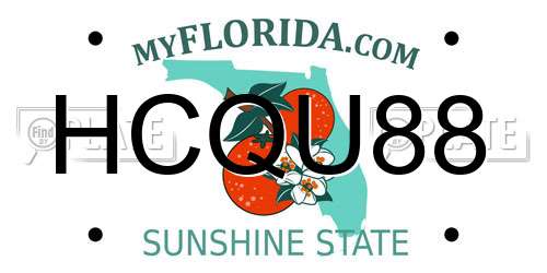 HCQU88 Florida License Plate