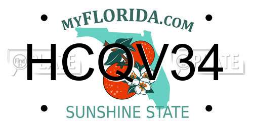 HCQV34 Florida License Plate