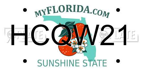 HCQW21 Florida License Plate