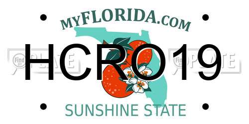 HCRO19 Florida License Plate