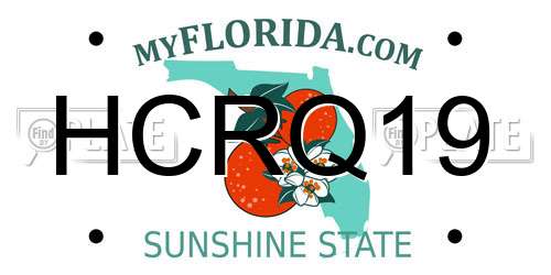 HCRQ19 Florida License Plate