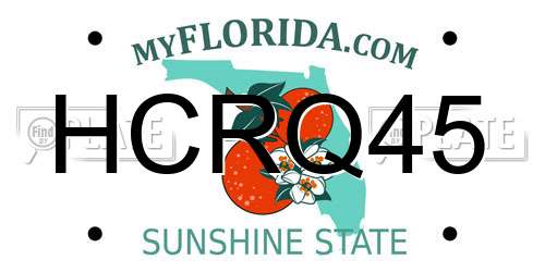 HCRQ45 Florida License Plate