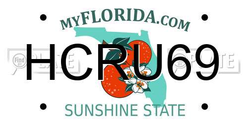 HCRU69 Florida License Plate