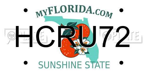 HCRU72 Florida License Plate