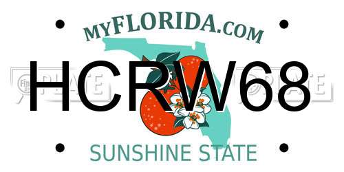 HCRW68 Florida License Plate