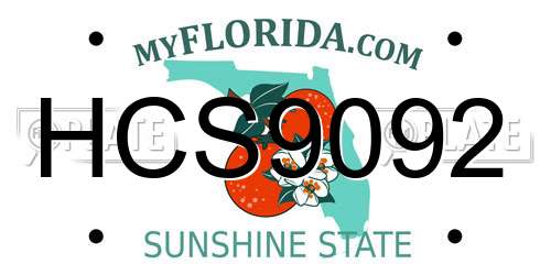 HCS9092 Florida License Plate