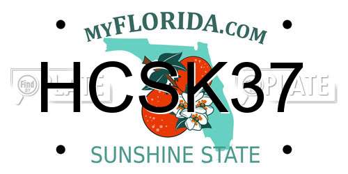 HCSK37 Florida License Plate