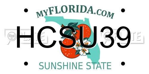 HCSU39 Florida License Plate