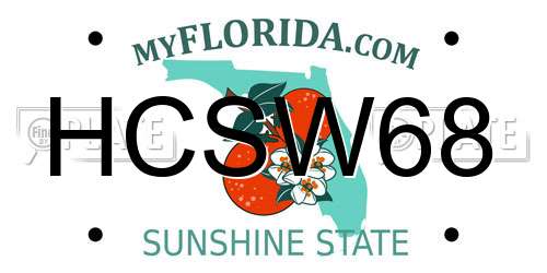 HCSW68 Florida License Plate