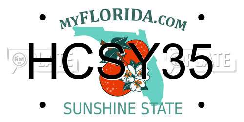 HCSY35 Florida License Plate