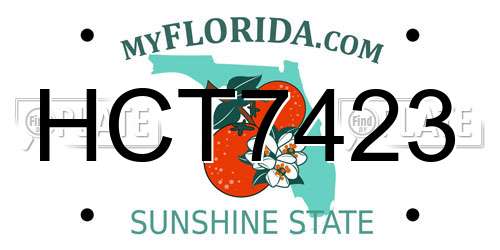 HCT7423 Florida License Plate