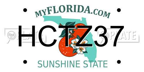 HCTZ37 Florida License Plate