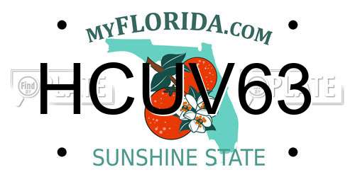 HCUV63 Florida License Plate