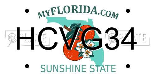HCVG34 Florida License Plate