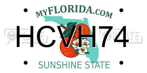 HCVH74 Florida License Plate