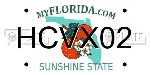 HCVX02 Florida License Plate