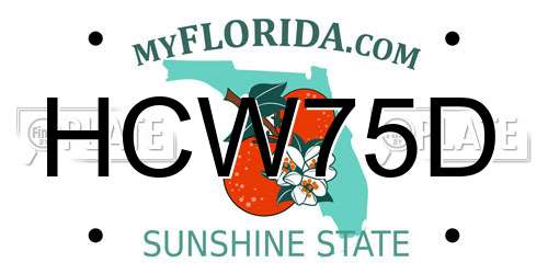 HCW75D Florida License Plate