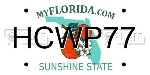 HCWP77 Florida License Plate