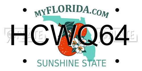 HCWQ64 Florida License Plate