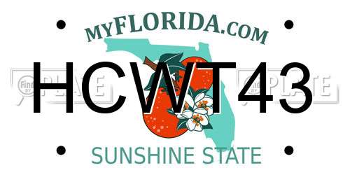 HCWT43 Florida License Plate