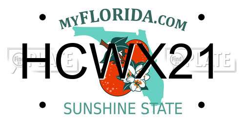 HCWX21 Florida License Plate