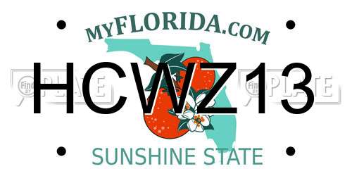HCWZ13 Florida License Plate