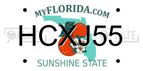 HCXJ55 Florida License Plate