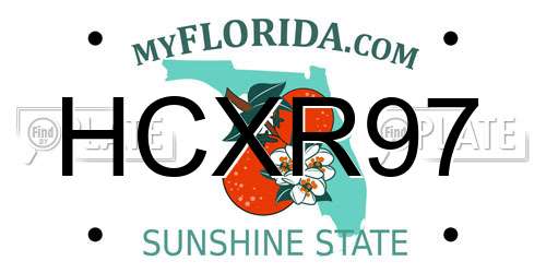 HCXR97 Florida License Plate