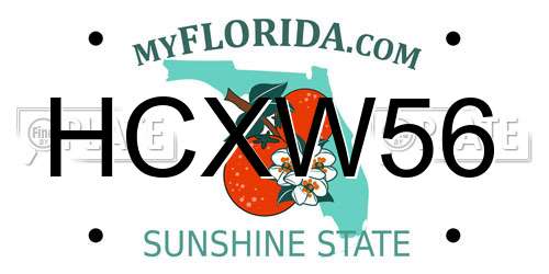 HCXW56 Florida License Plate