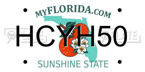 HCYH50 Florida License Plate