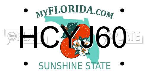 HCYJ60 Florida License Plate