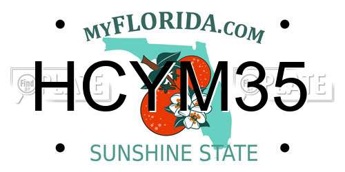 HCYM35 Florida License Plate