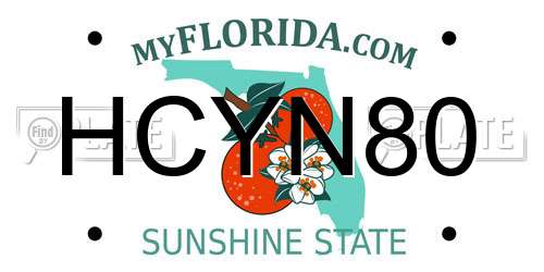 HCYN80 Florida License Plate