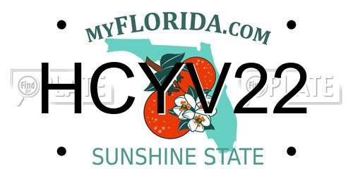 HCYV22 Florida License Plate