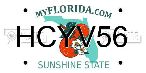 HCYV56 Florida License Plate