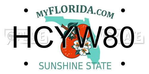 HCYW80 Florida License Plate