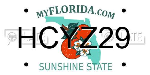 HCYZ29 Florida License Plate