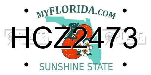 HCZ2473 Florida License Plate