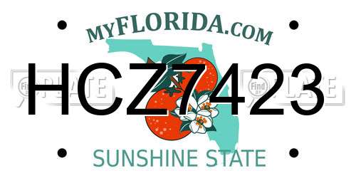 HCZ7423 Florida License Plate