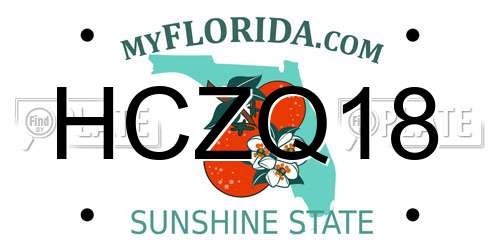 HCZQ18 Florida License Plate