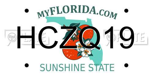 HCZQ19 Florida License Plate