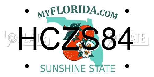 HCZS84 Florida License Plate