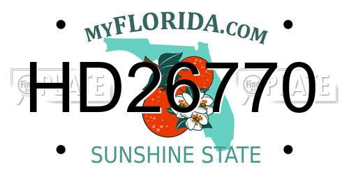 HD26770 Florida License Plate