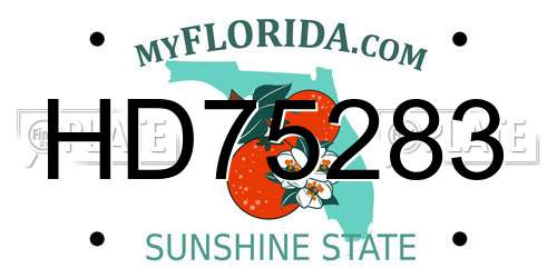 HD75283 Florida License Plate