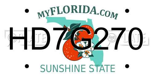 HD7G270 Florida License Plate