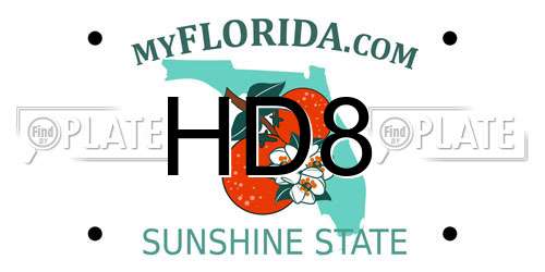 HD8 Florida License Plate